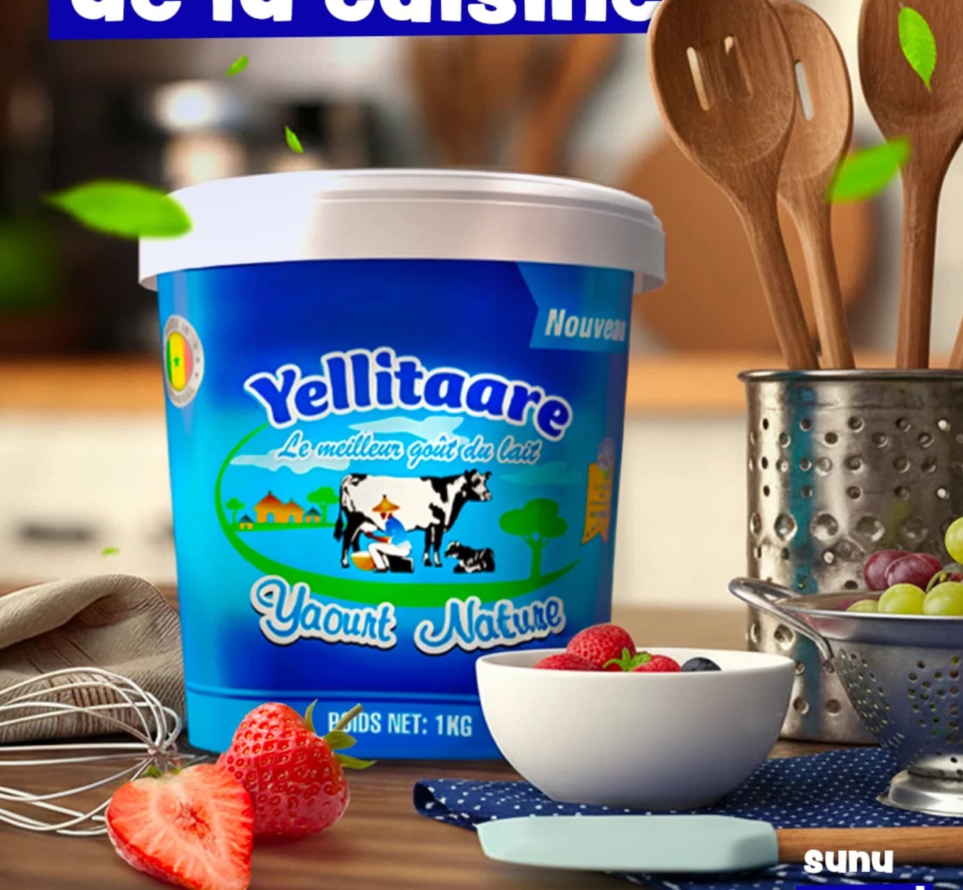 Seau Yellitaare de 5 kg de yaourt à la vanille